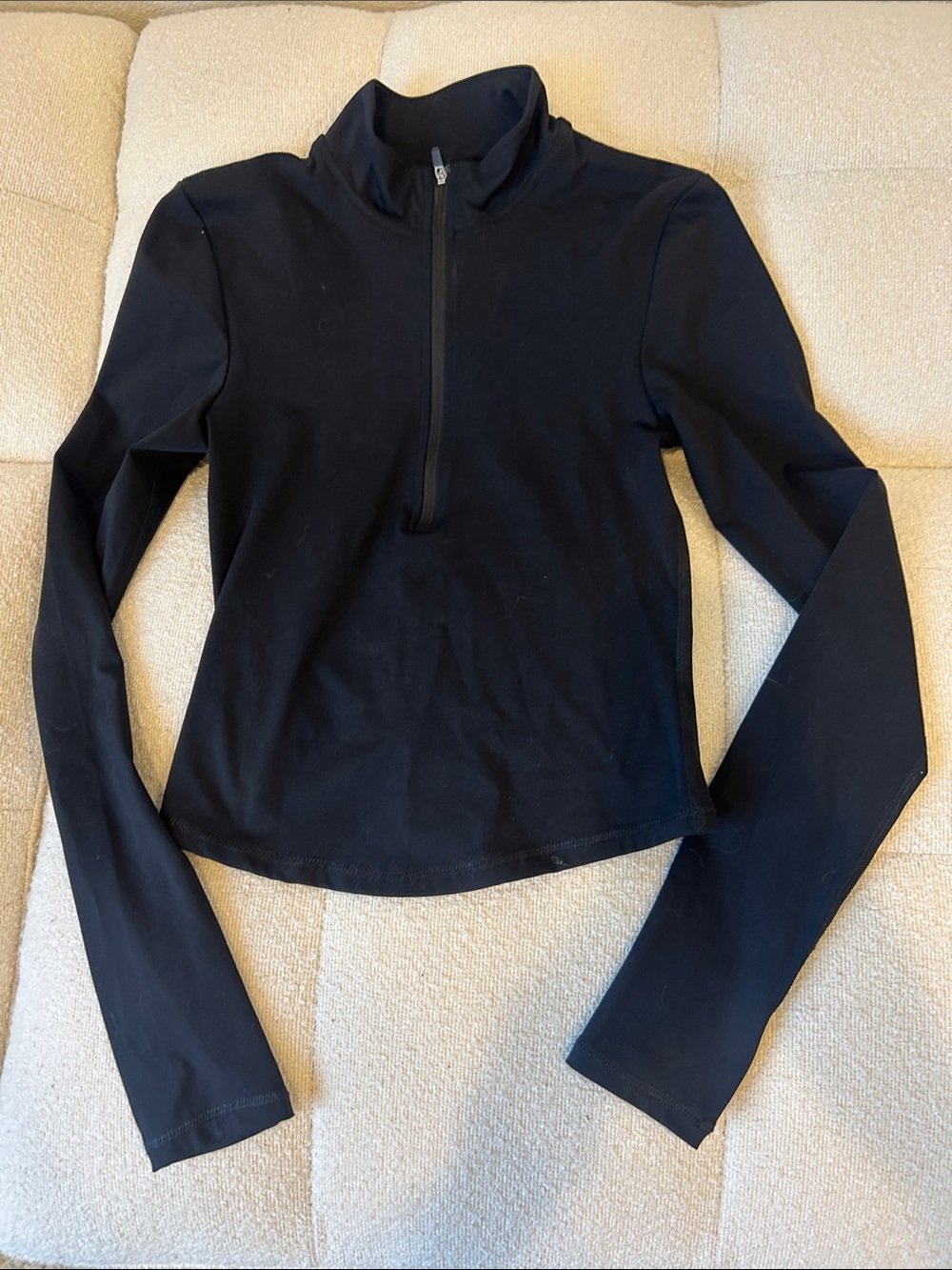 Garage Black Half-Zip Long Sleeve Top